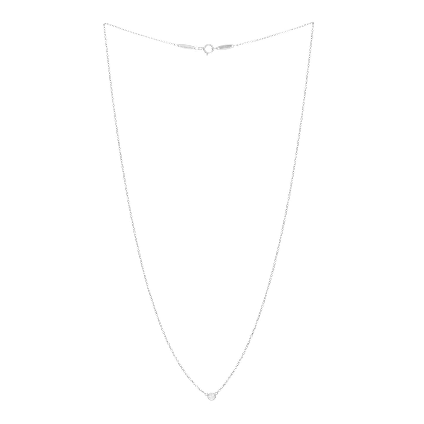 Platinum Diamond .12ct Elsa Peretti Diamonds by the Yard Pendant Necklace