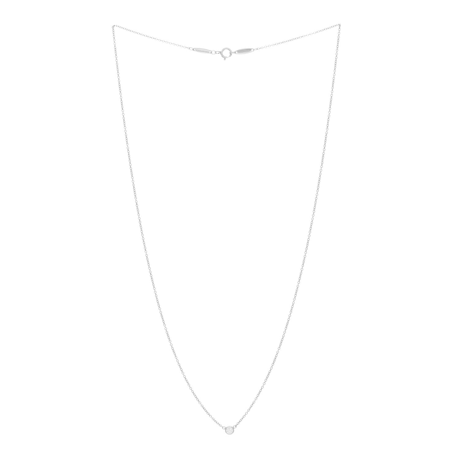Tiffany Platinum Diamond .12ct Elsa Peretti Diamonds by the Yard Pendant Necklace 3 of 5