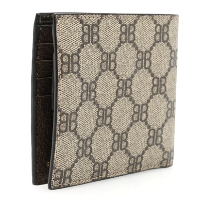 Gucci X BALENCIAGA BB Supreme Monogram Bi-Fold Wallet Beige Ebony 3 of 7