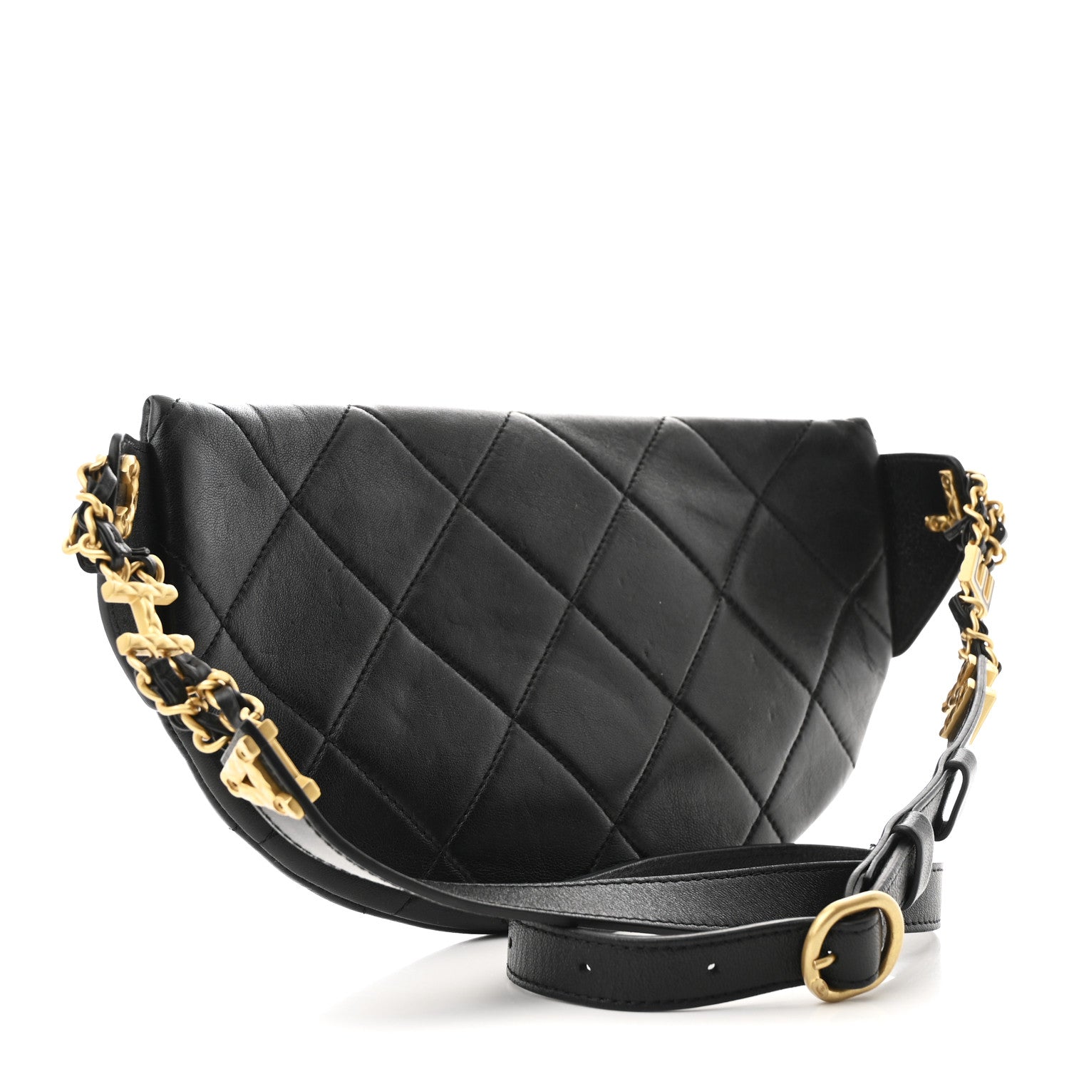 Chanel Lambskin Enamel Quilted Waist Bag Black 3 of 10