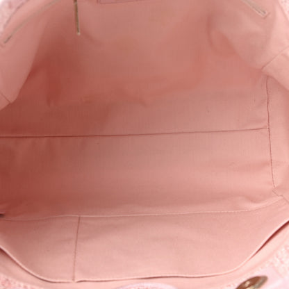 Chanel Straw Lurex Small Deauville Tote Pink 5 of 9