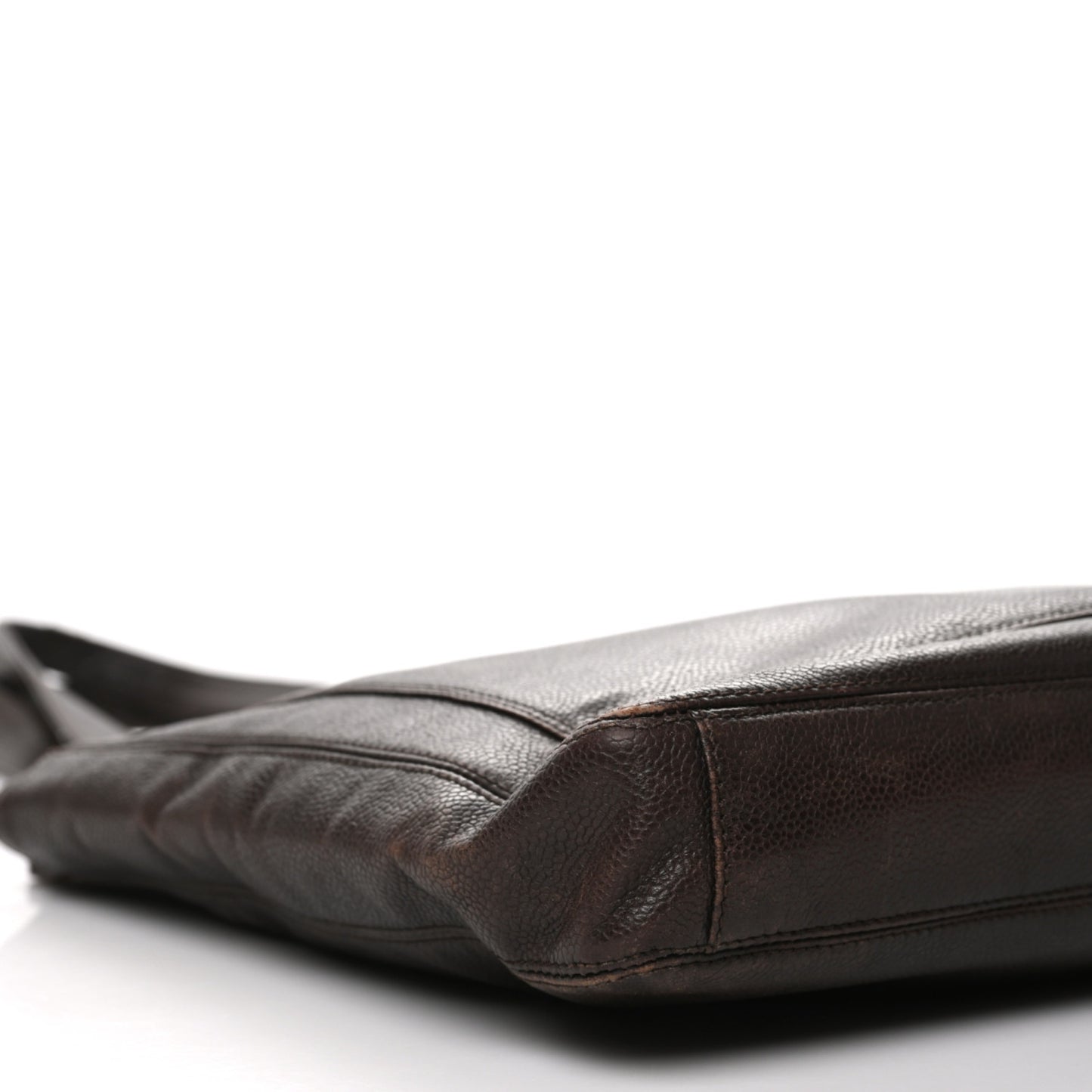 Caviar Logo Shopping Tote Dark Brown