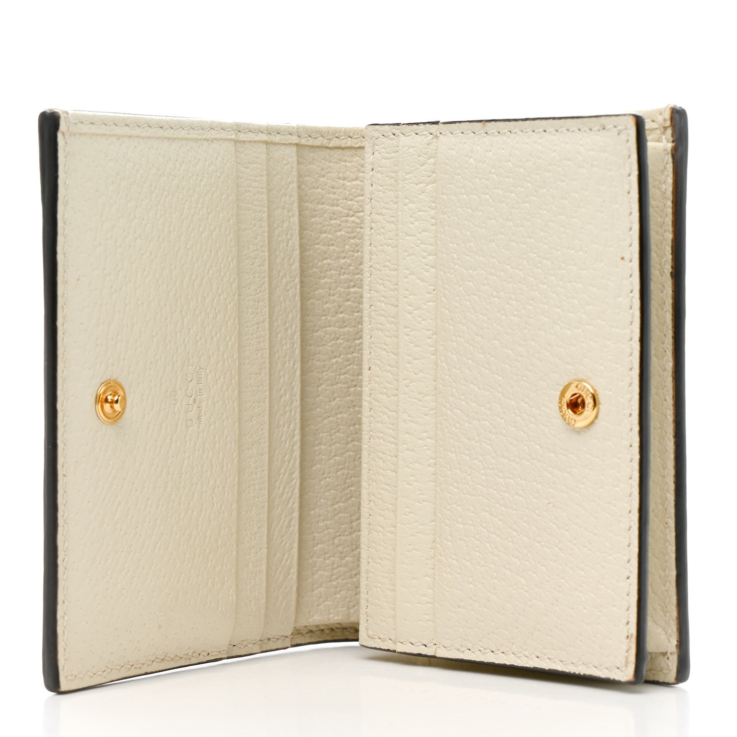 Gucci GG Supreme Monogram Textured Dollar Calfskin Web Ophidia Card Case Beige Ebony Mystic White 5 of 11