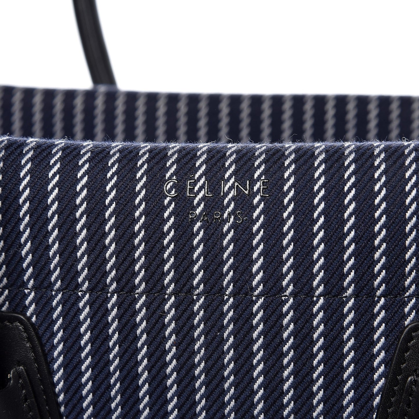 Cotton Canvas Striped Medium Phantom Luggage Navy White
