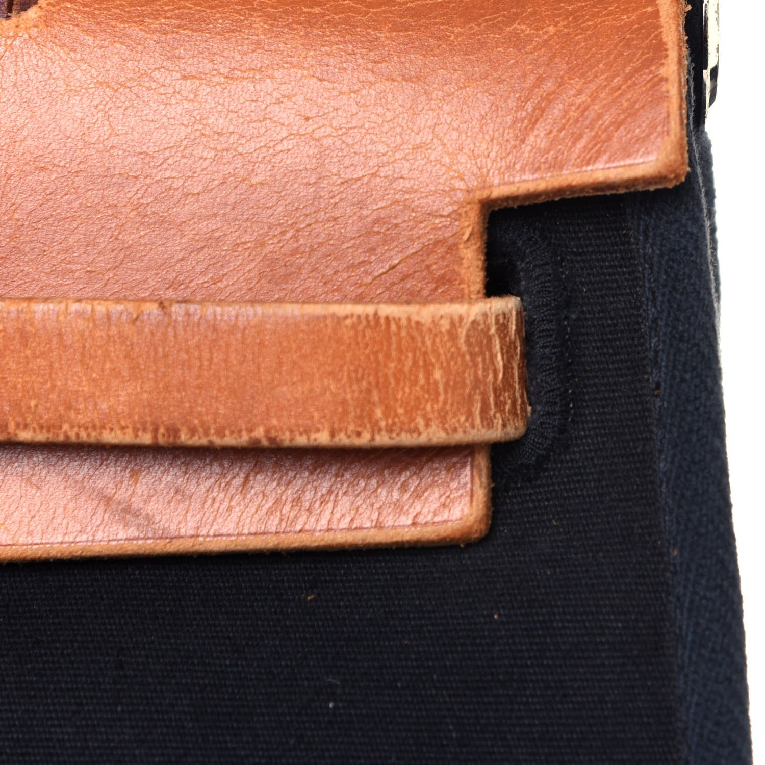Hermes Toile Vache Calfskin Herbag 30 PM Black Natural 10 of 11