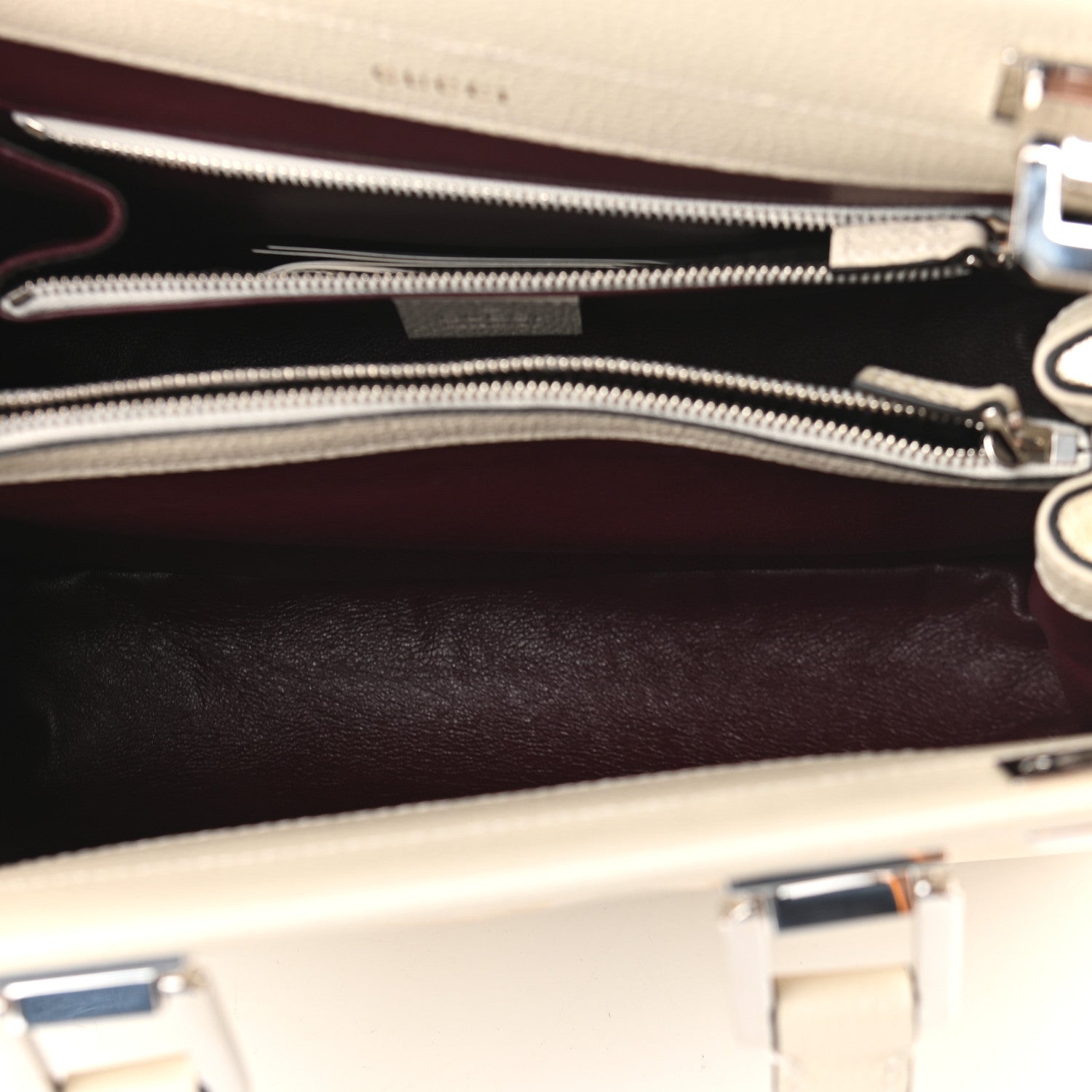 Gucci Grainy Calfskin Small Zumi Top Handle Bag Mystic White 5 of 9