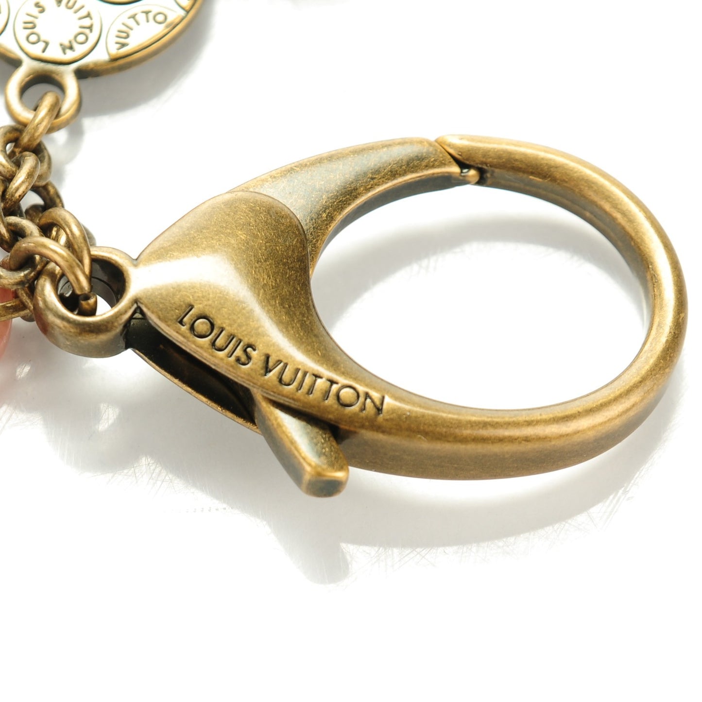 Antiqued Brass and Resin Rock Flower Bag Charm