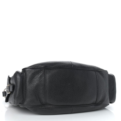 Prada Vitello Daino Side Pocket Hobo Black 3 of 11