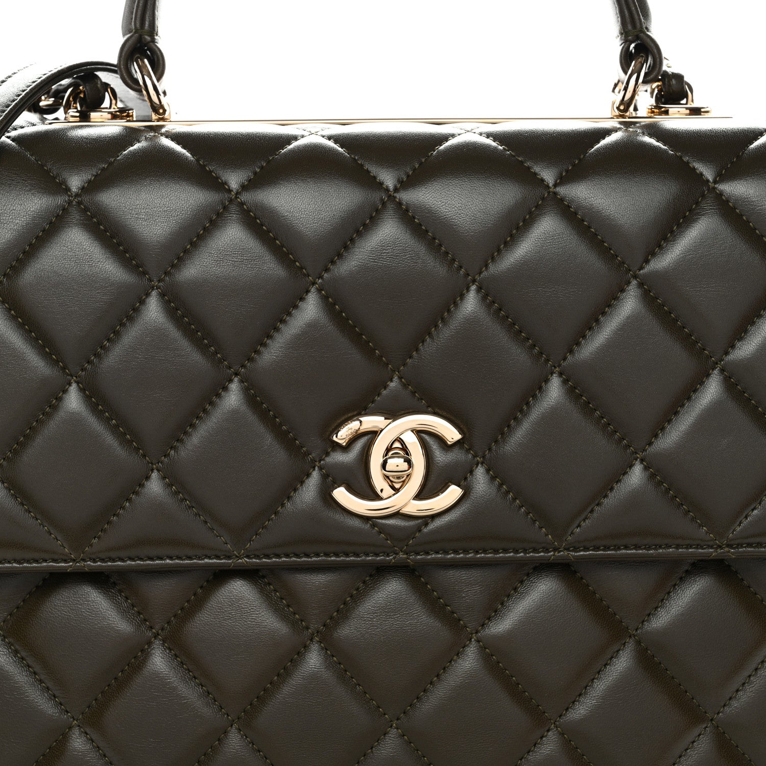 Chanel Lambskin Quilted Large Trendy CC Dual Handle Flap Bag Khaki 5 of 10