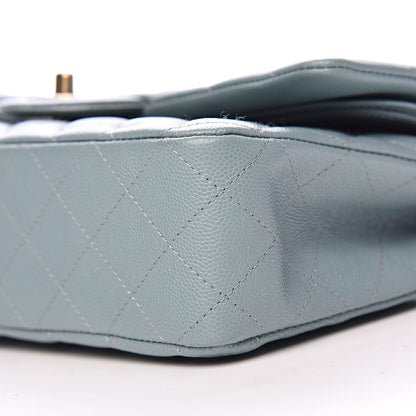 Chanel Iridescent Caviar Quilted Medium Double Flap Light Blue 9 of 11
