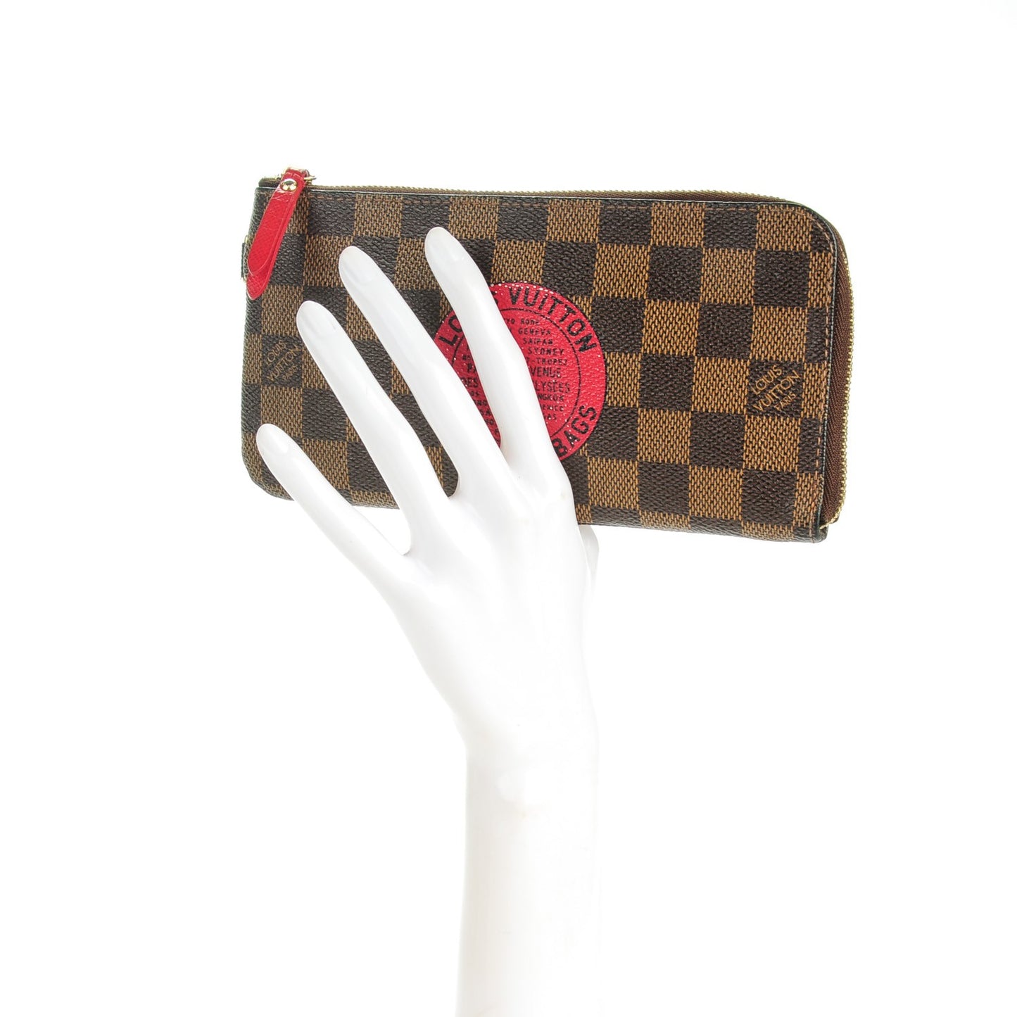 Damier Ebene Complice Trunks and Bags Wallet Red