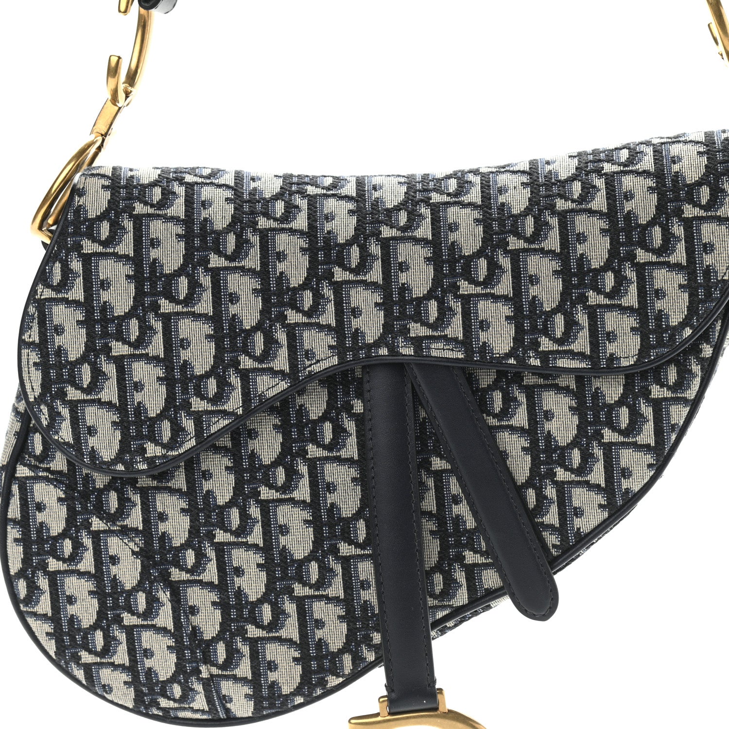 Christian Dior Oblique Saddle Bag Blue 8 of 10