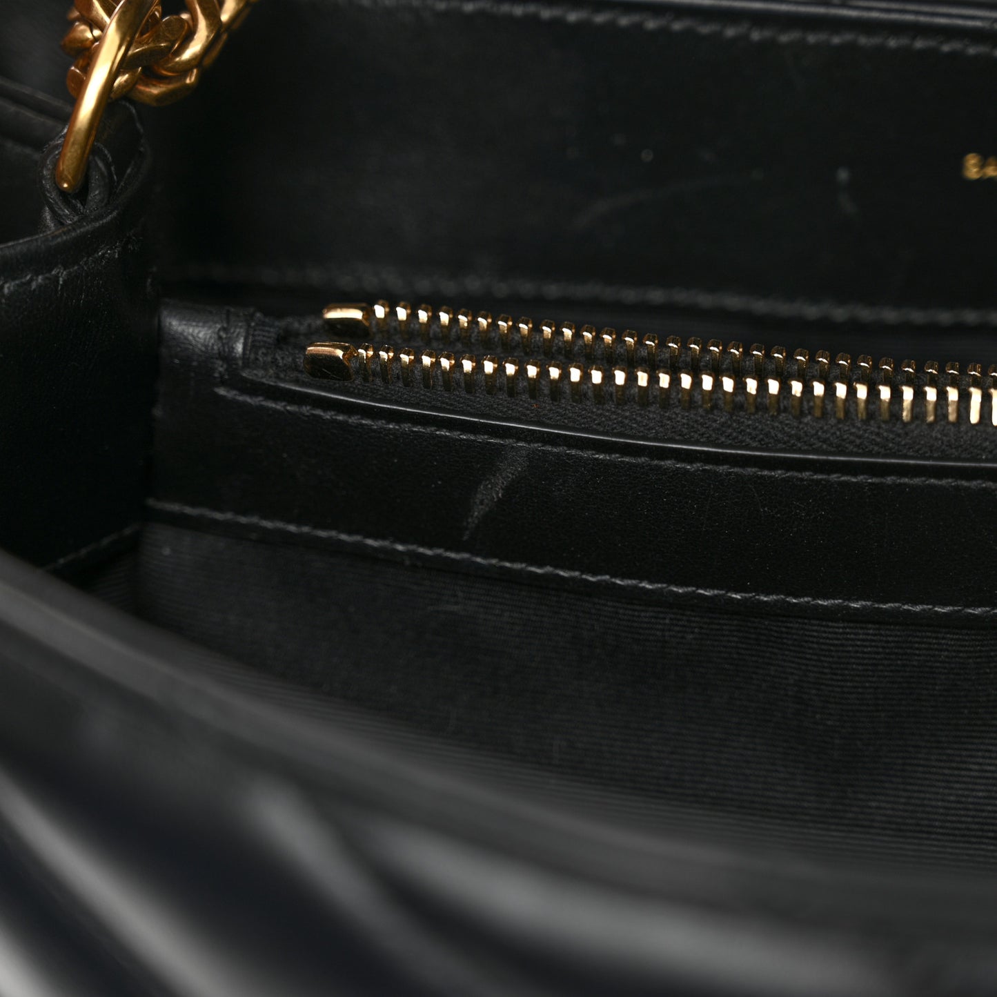 Calfskin Y Quilted Monogram Medium Loulou Chain Satchel Black