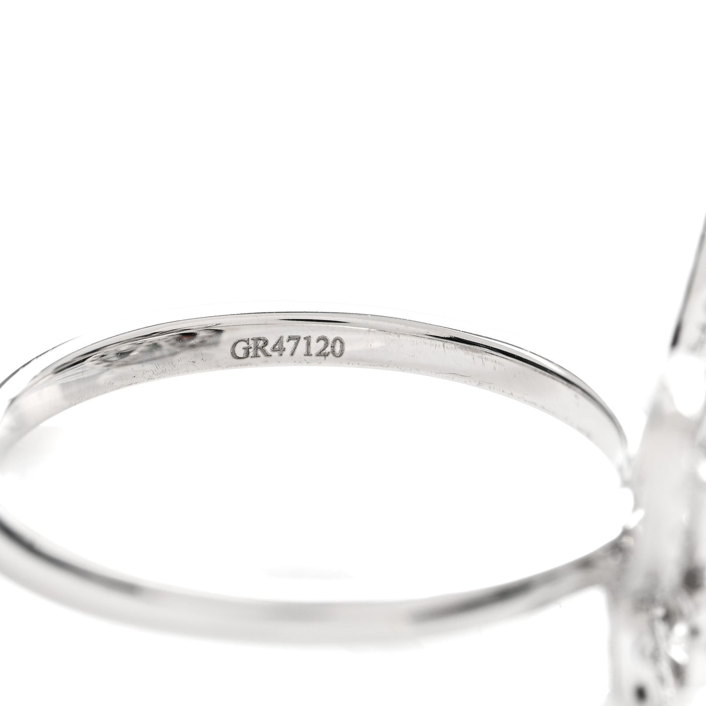 18K White Gold Diamond Butterfly Silhouette Ring 53 6.5