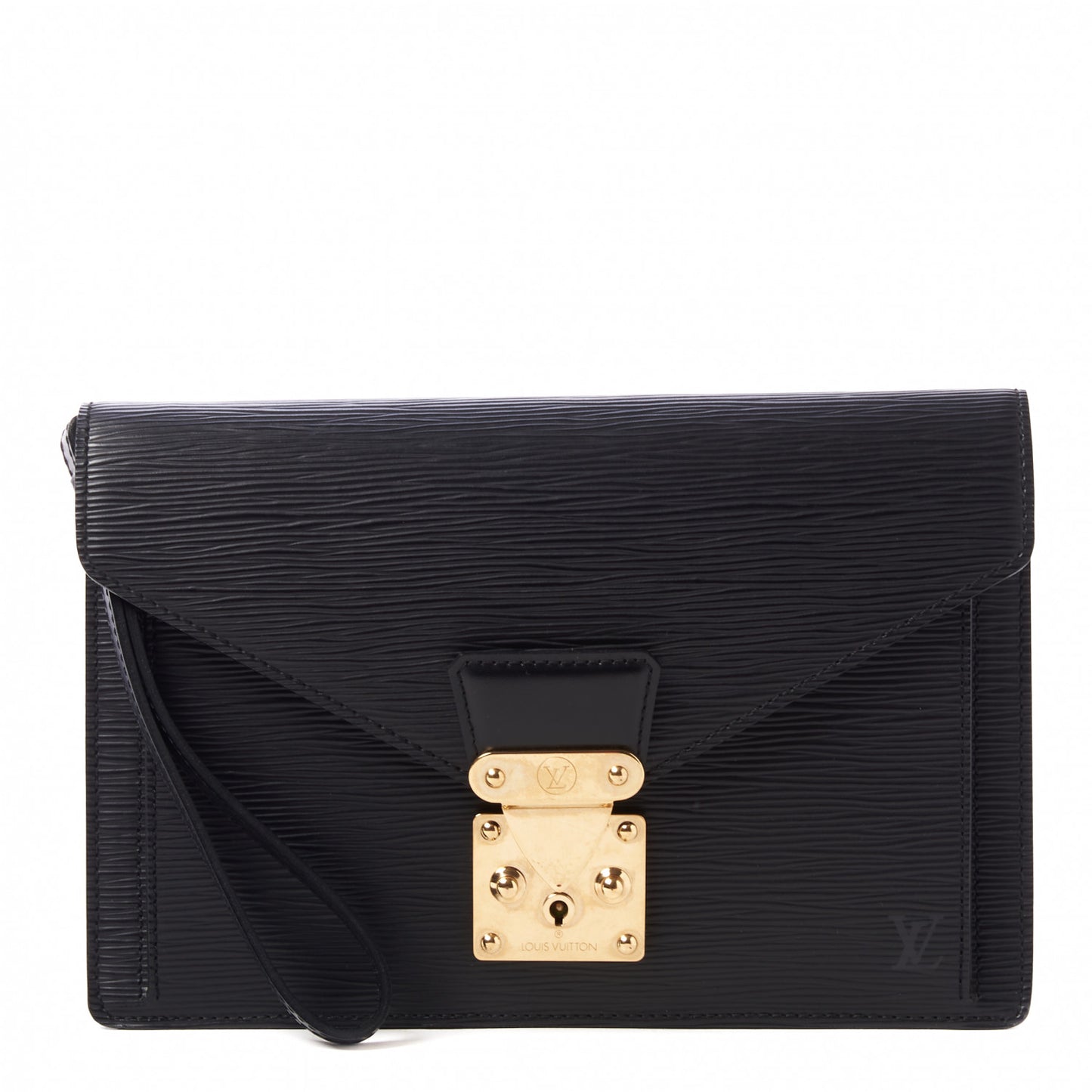 Epi Pochette Sellier Dragonne Clutch Black
