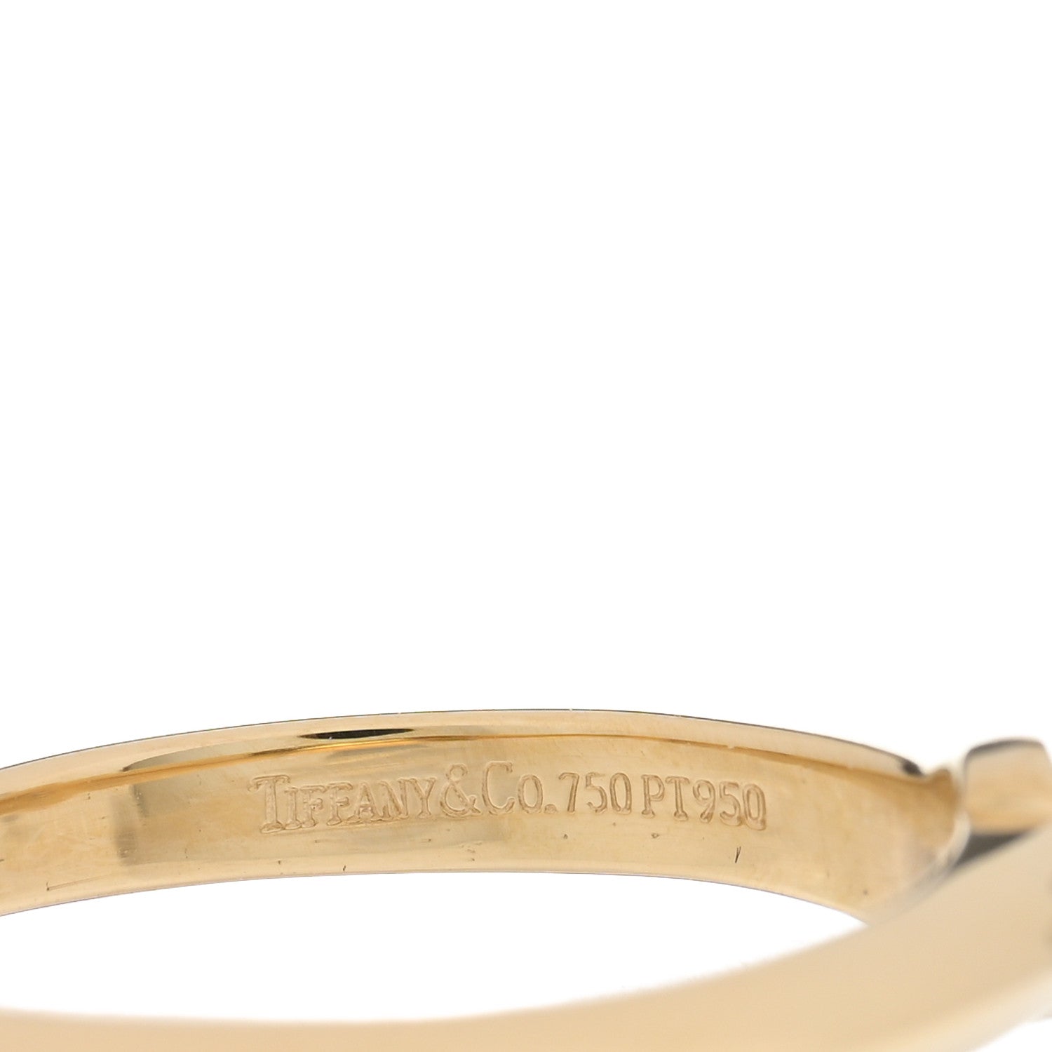 Tiffany 18K Yellow Gold Platinum Diamond .66ct Solitaire Engagement Ring 50 5.5 4 of 4