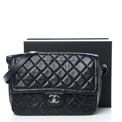 Chanel Lambskin Quilted Messenger Bag Dark Navy 13 of 13