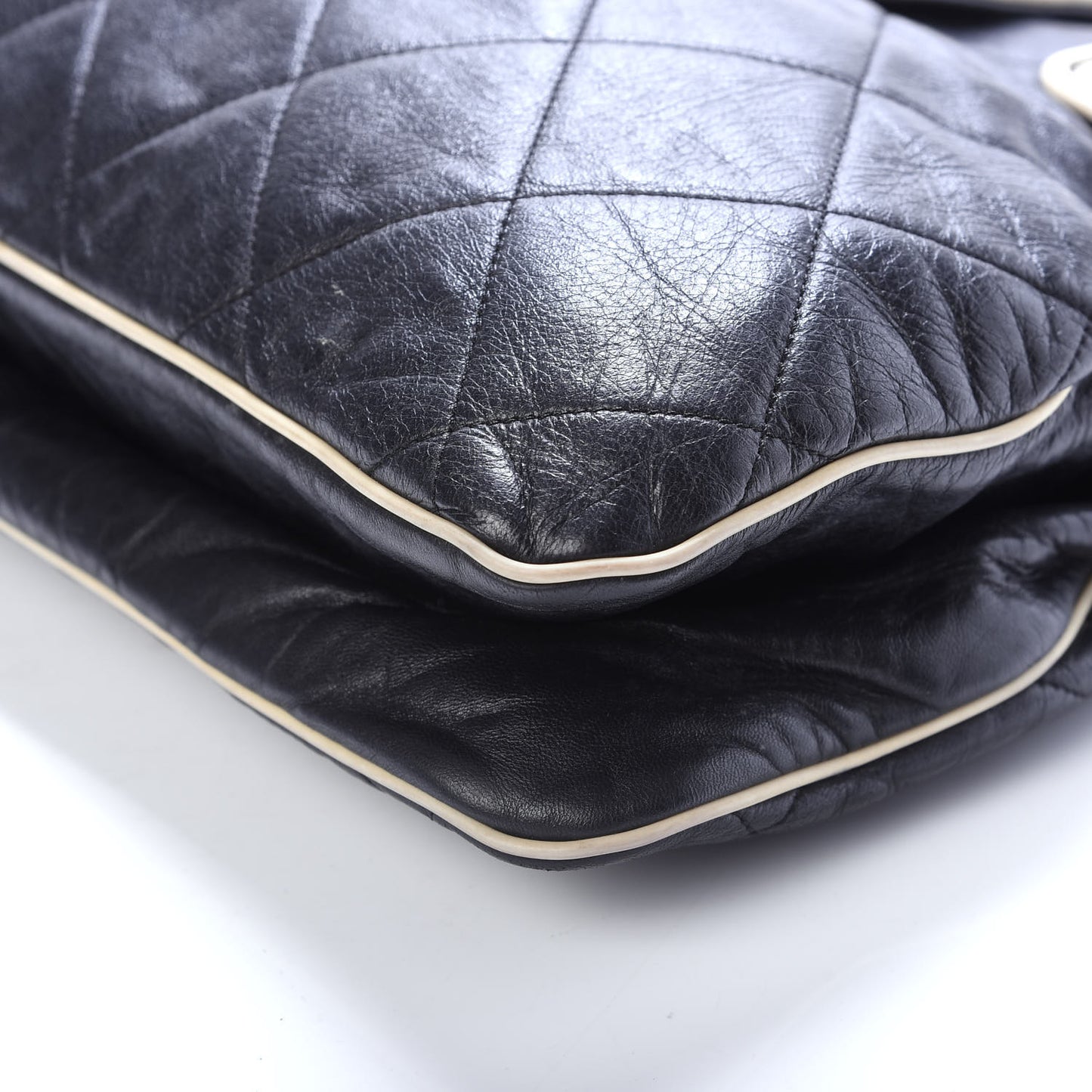 Lambskin Quilted North South Tote Black
