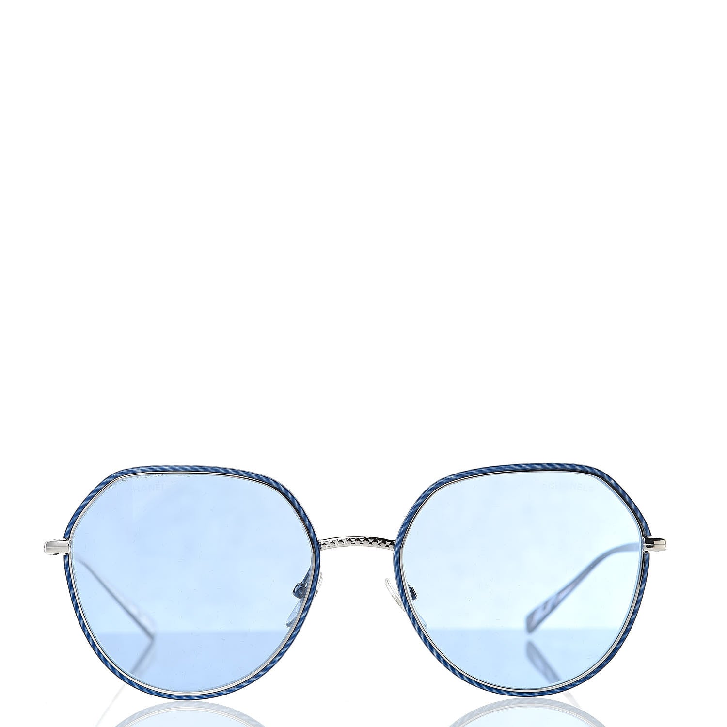 Chanel Round Sunglasses 4251-J Silver Blue 516993 – FASHIONPHILE
