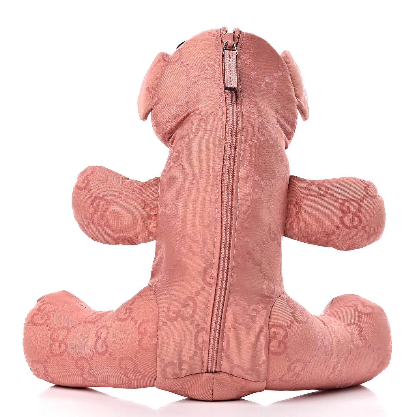 Nylon Monogram Teddy Bear Folding Tote Pink