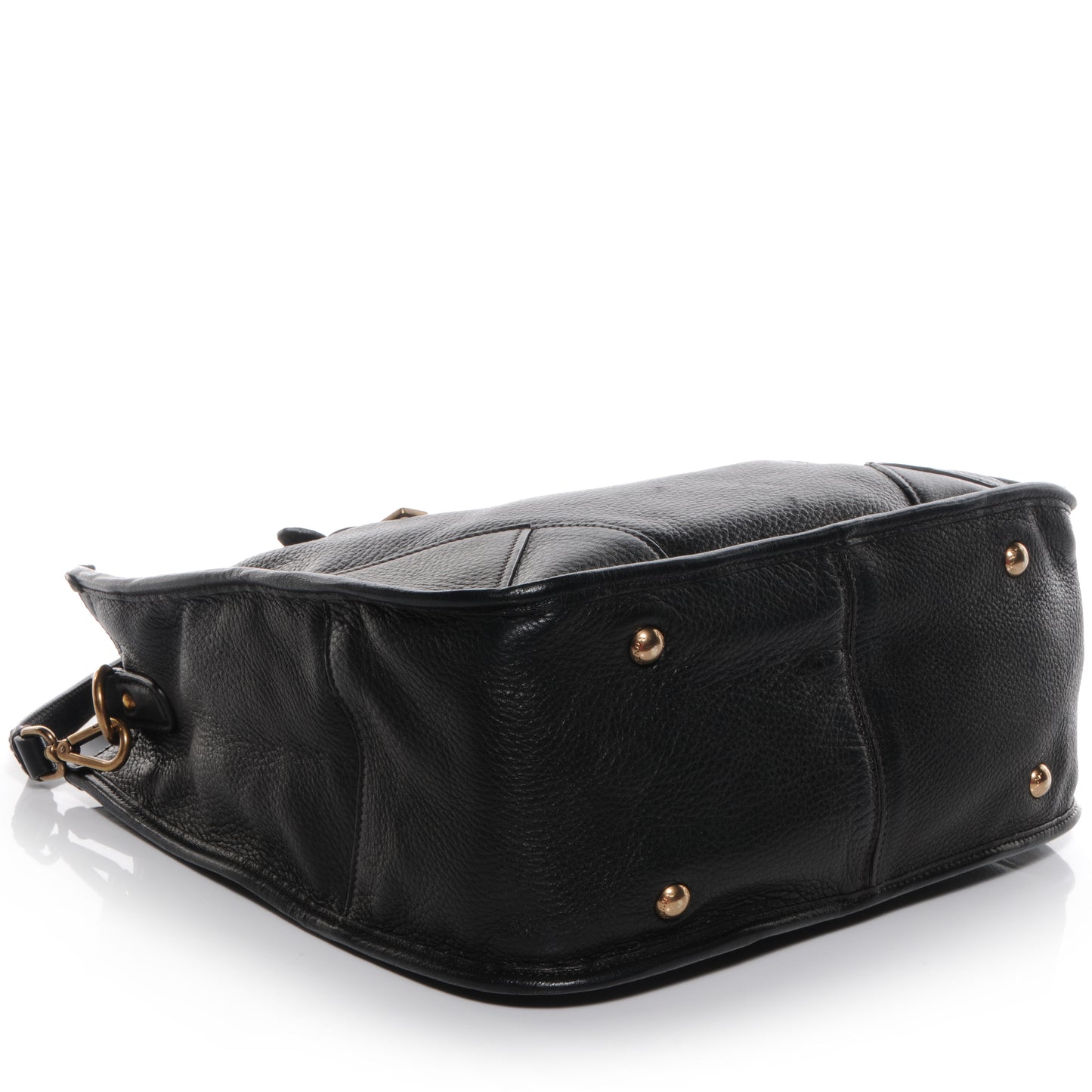 Deerskin Zipper Detail Tote Black