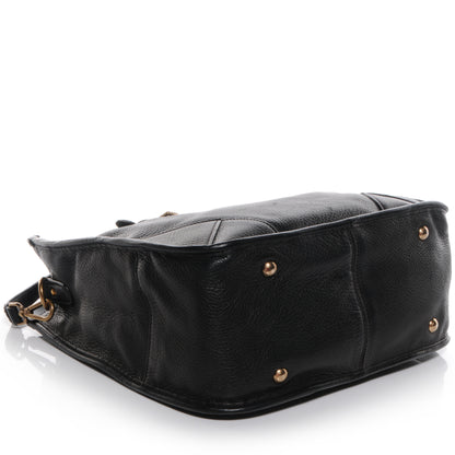 Prada Deerskin Zipper Detail Tote Black 4 of 13