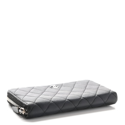 Chanel Lambskin Quilted Large Gusset Zip Around Wallet Black 4 of 11