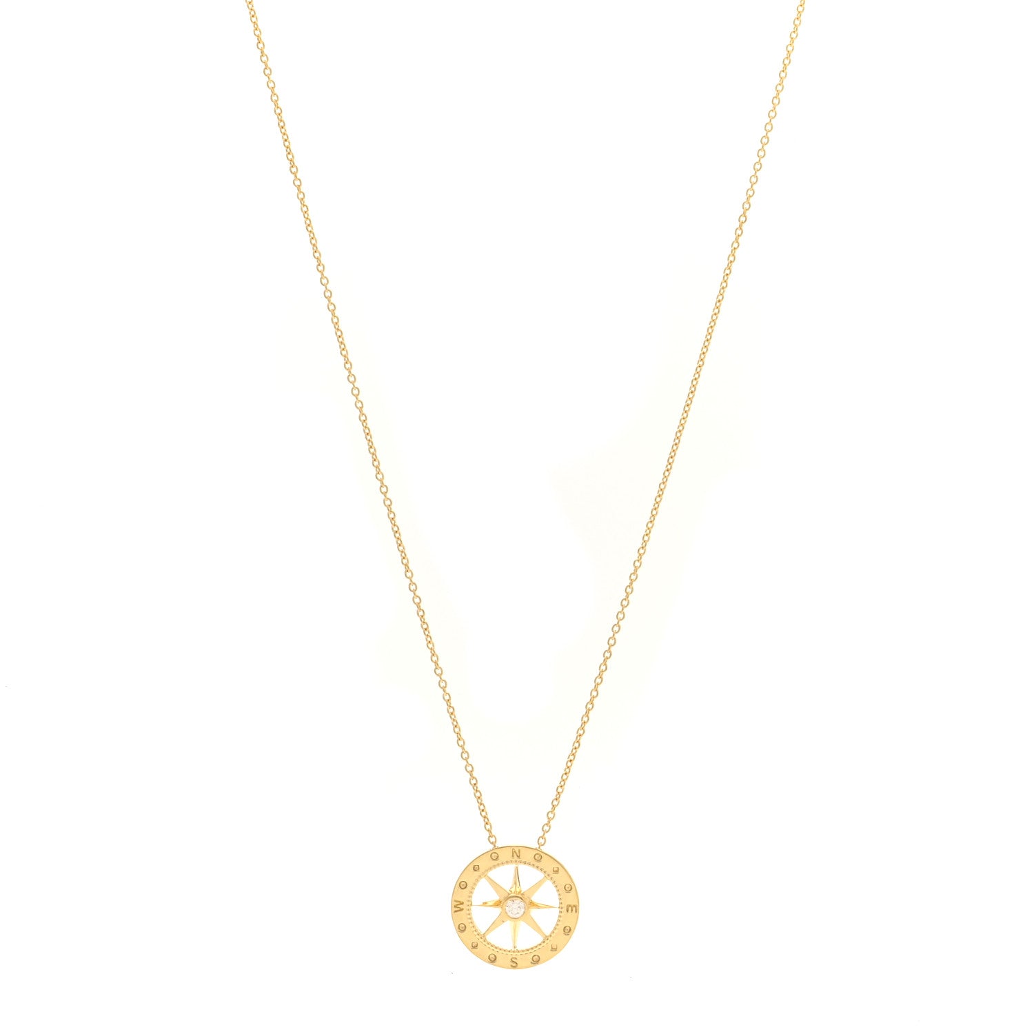 Roberto Coin 18K Yellow Gold Diamond Tiny Treasurers Compass Pendant Necklace 1 of 5