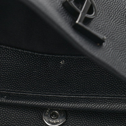 Saint Laurent Grain De Poudre Medium West Hollywood Monogram Fold-Over Black 16 of 18