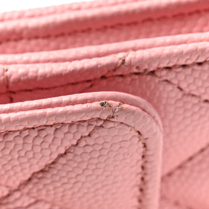 Chanel Caviar Quilted Flap Card Holder Wallet Light Pink 11 of 13
