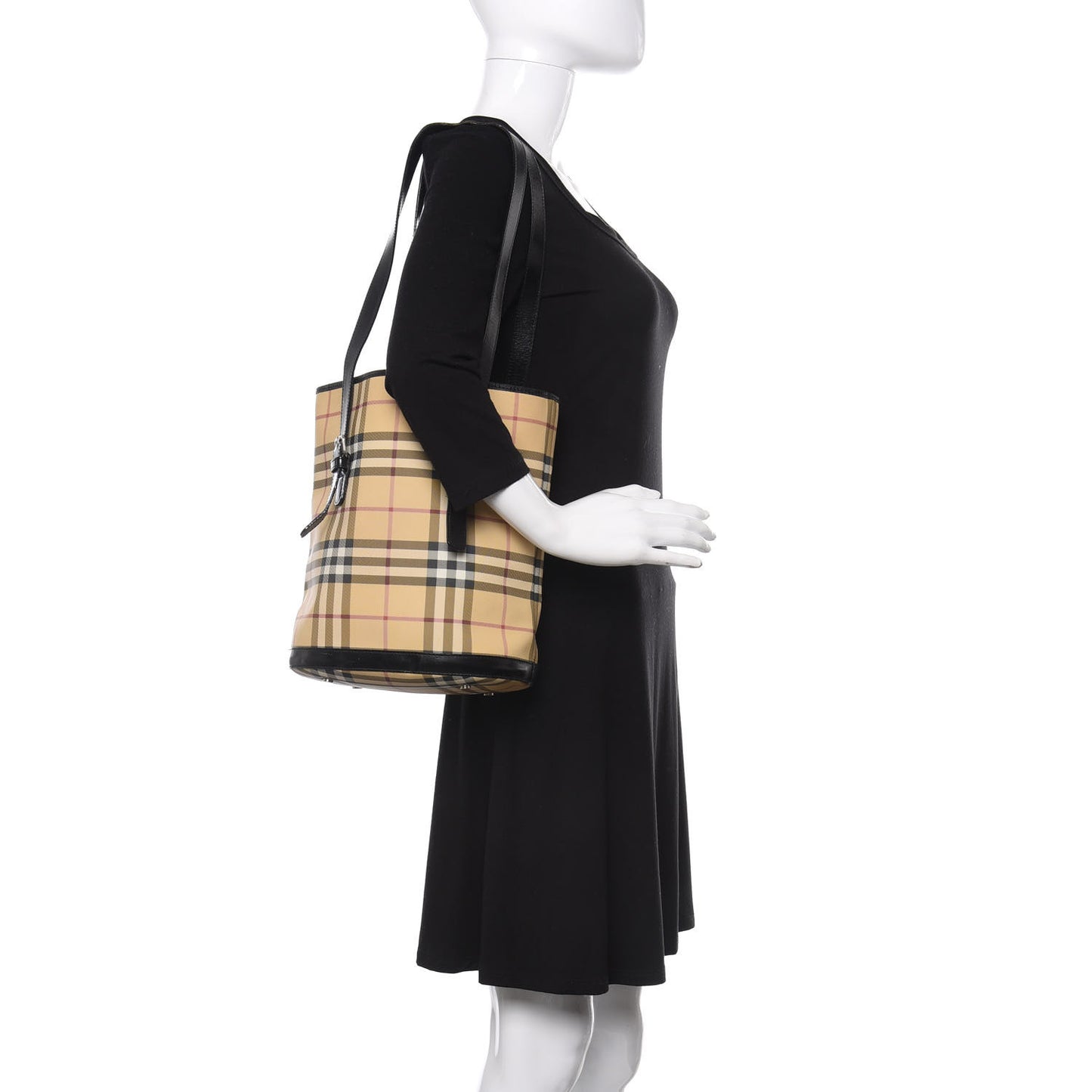 House Check Bucket Bag Black