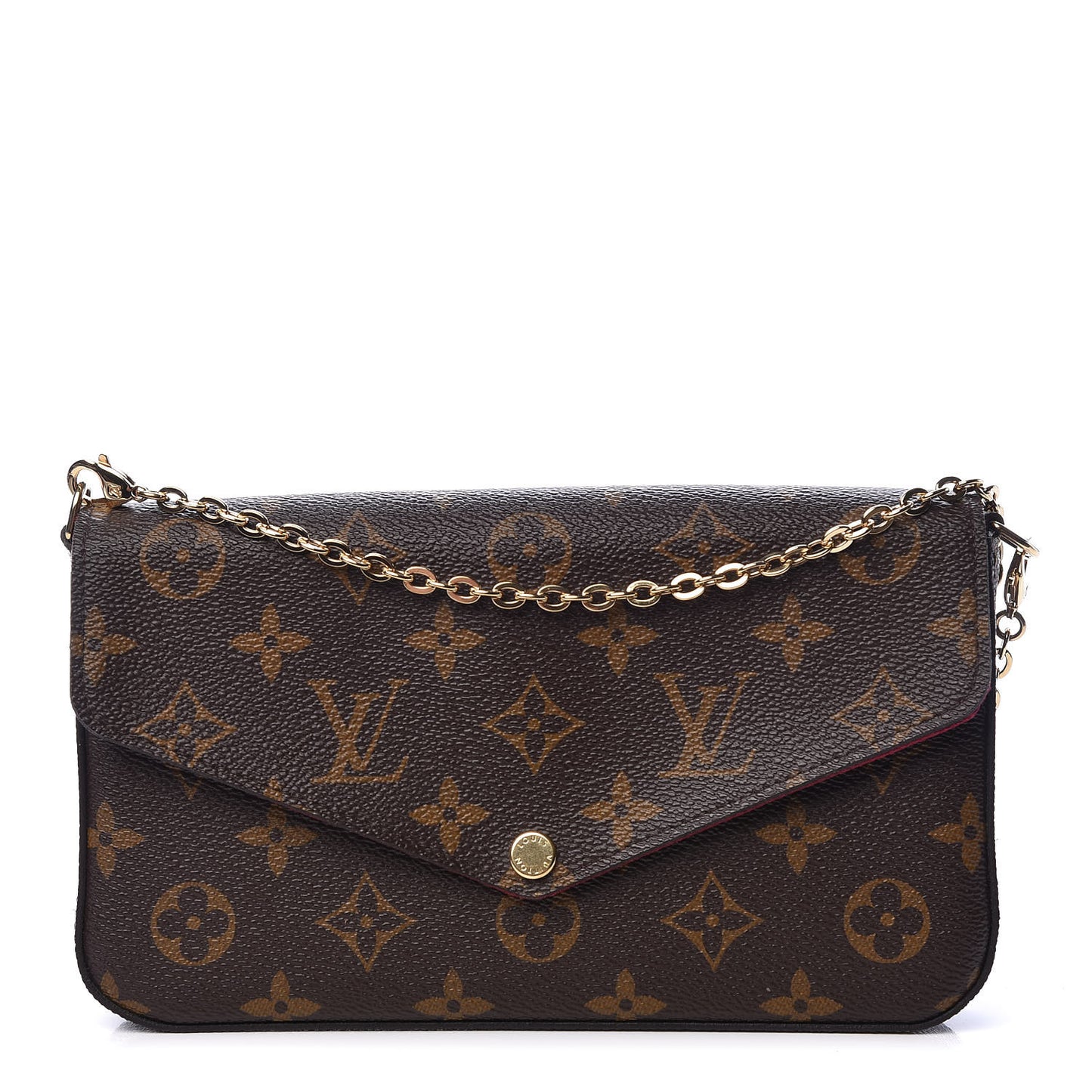 Monogram Pochette Felicie Chain Wallet Fuchsia