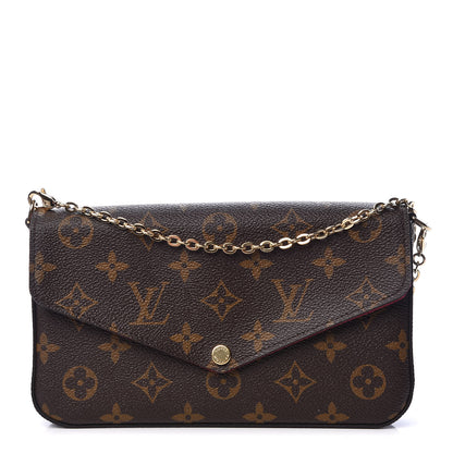 Louis Vuitton Monogram Pochette Felicie Chain Wallet Fuchsia 1 of 14
