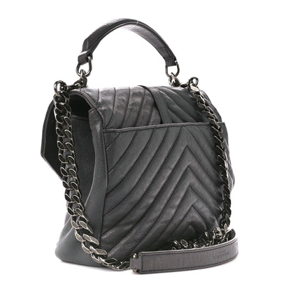 Saint Laurent Sheepskin Matelasse Chevron Monogram Medium College Bag Light Coal 3 of 12