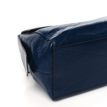 Givenchy Creased Patent Calfskin Medium ID Flap Navy Blue 8 of 9