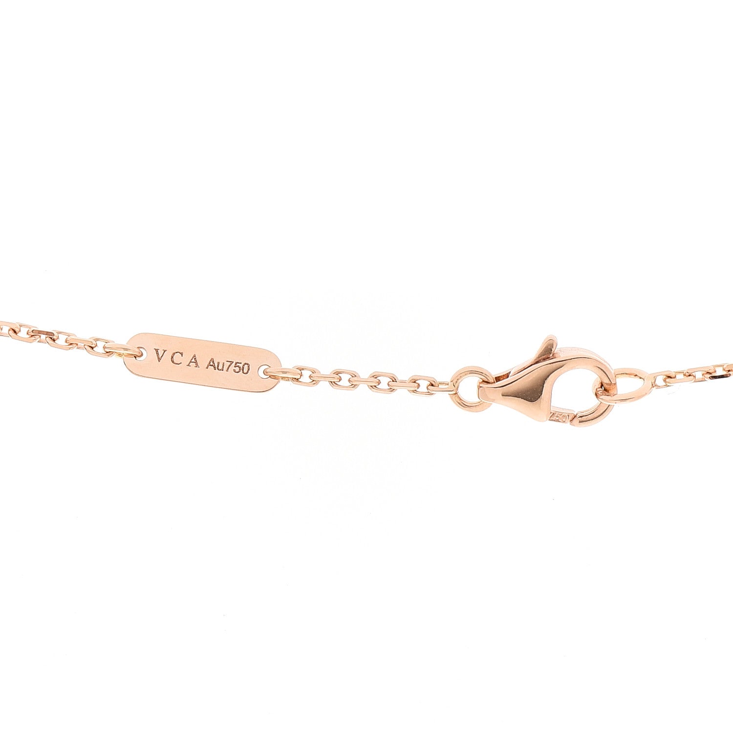 Van Cleef & Arpels 18K Rose Gold Diamond Pink Porcelain Vintage Alhambra Pendant Necklace 4 of 6