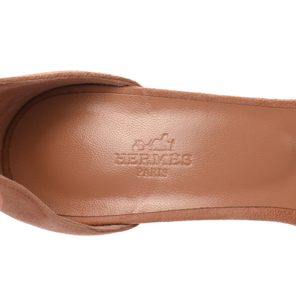 Hermes Suede Goatskin Crystal Premiere 70 Sandals 39 Rose Aube Nude 7 of 9