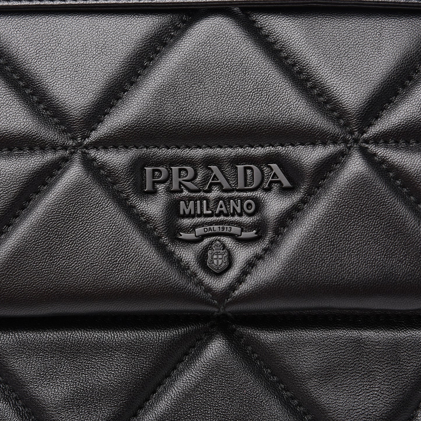 Nappa Triangle Stitched Large Spectrum Bag Black
