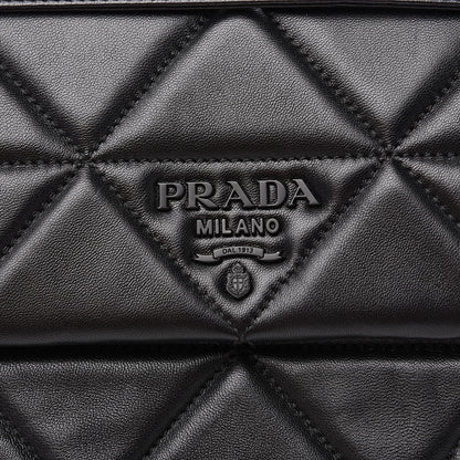 Prada Nappa Triangle Stitched Large Spectrum Bag Black 6 of 13