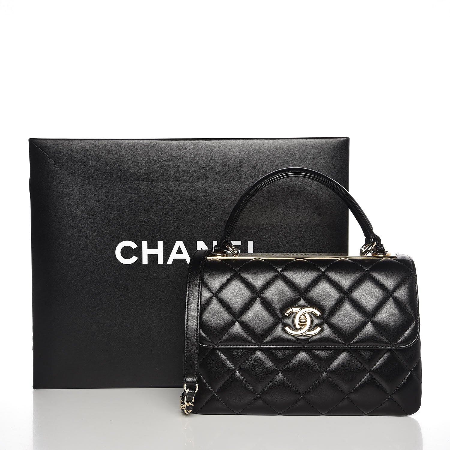 Chanel Lambskin Quilted Small Trendy CC Dual Handle Flap Bag Black 10 of 10