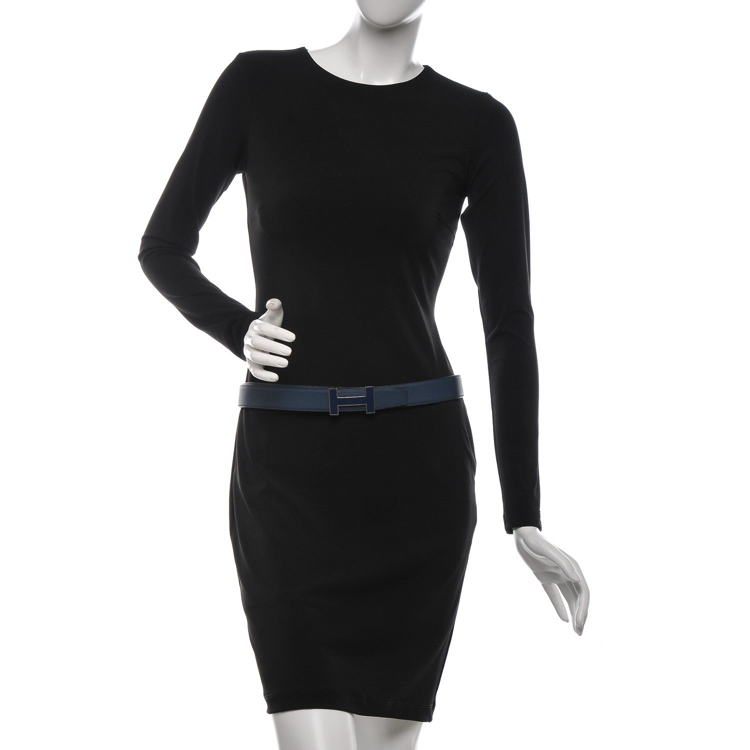 Hermes Box Togo 32mm Quizz H Belt 95 Black Bleu de Prusse 2 of 7