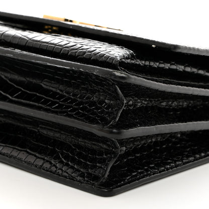 Saint Laurent Calfskin Crocodile Embossed Medium Monogram Sunset Black 11 of 11