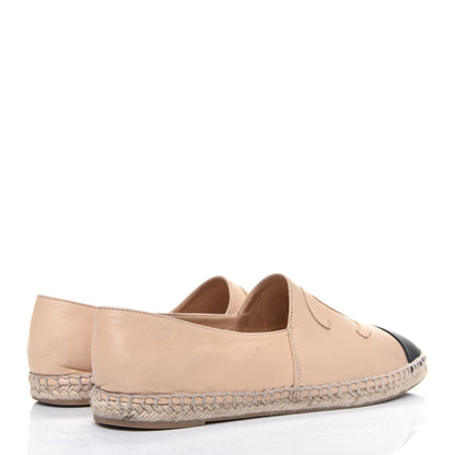 Chanel Lambskin CC Espadrilles 39 Beige Black 4 of 15