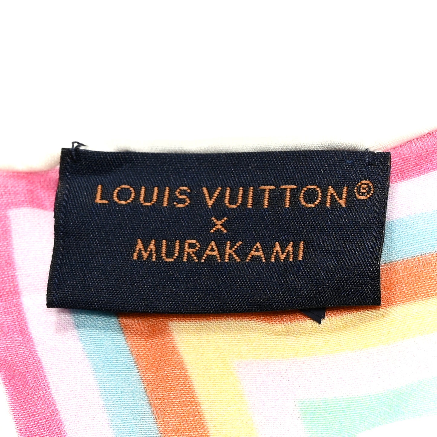 LV X TM Silk Cotton Monogram Multicolor Square Scarf 55 White