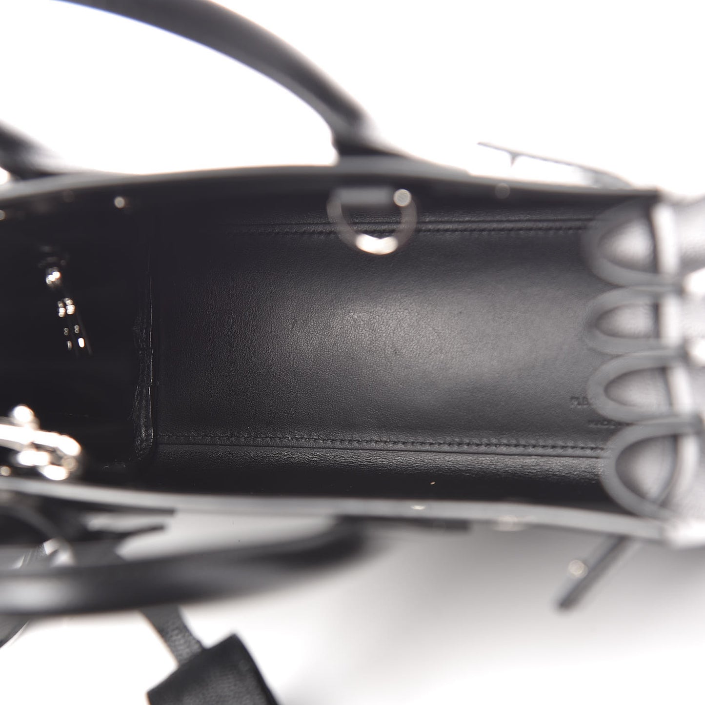 Grained Calfskin Nano Sac De Jour Black