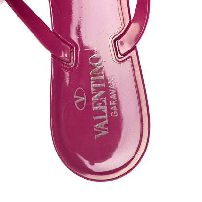 Valentino Garavani PVC Jelly Rockstud Bow Thong Sandals 41 Deep Cyclamin 7 of 8