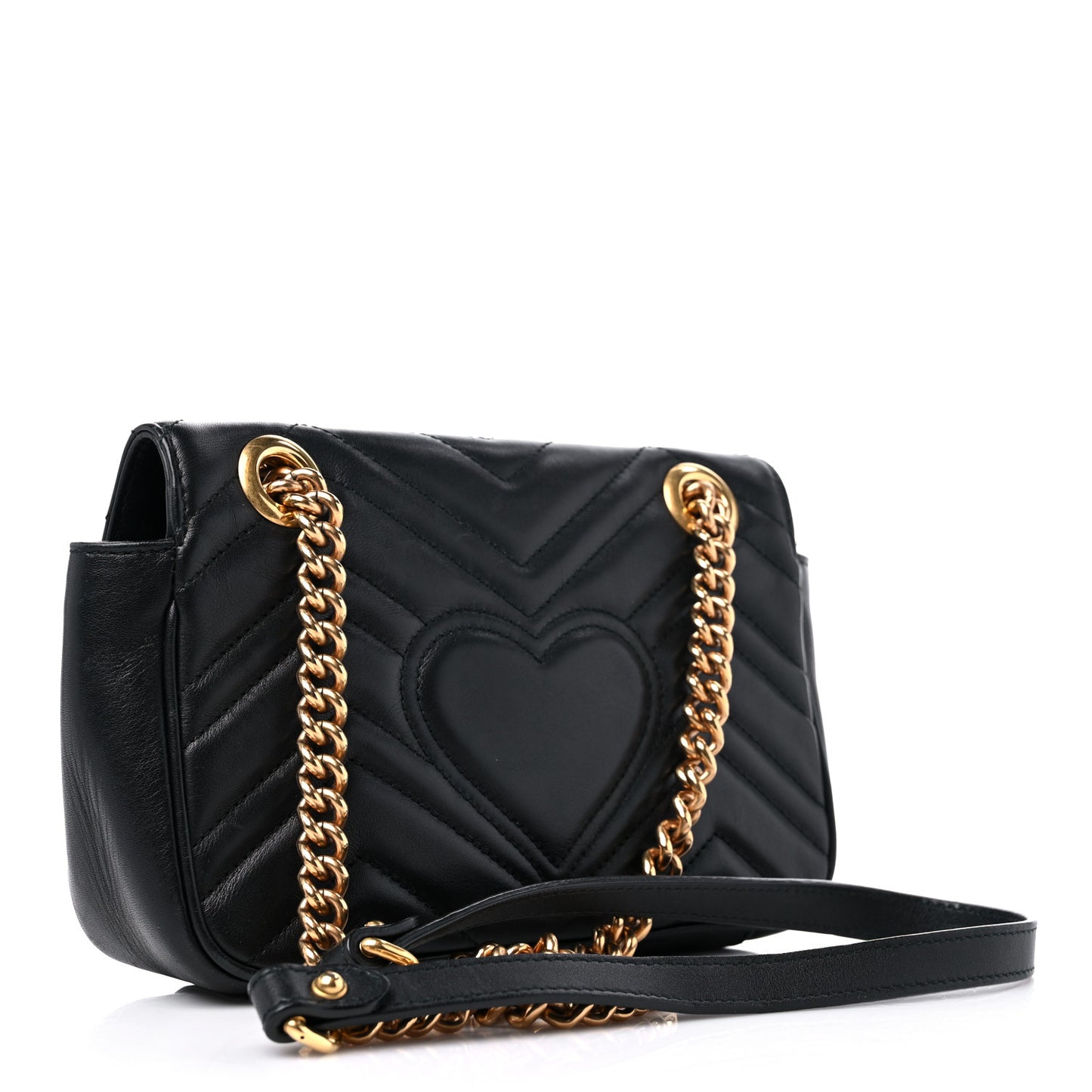 Calfskin Matelasse Mini GG Marmont Shoulder Bag Black