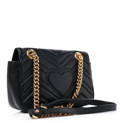 Gucci Calfskin Matelasse Mini GG Marmont Shoulder Bag Black 3 of 16