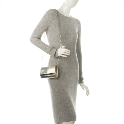Fendi Vitello Mirror Elite Bi-Color Mini Rush Clutch Argento Champagne 2 of 8