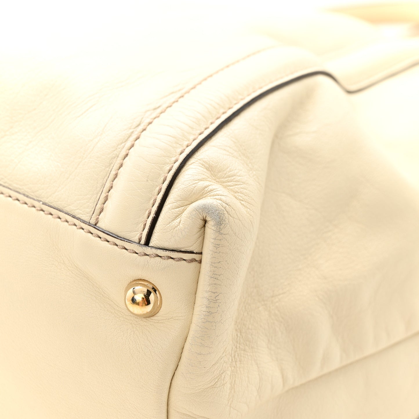 Calfskin Large Britt Shoulder Bag Ivory
